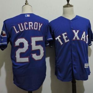 Rangers #25 Jonathan Lucroy Blue Flexbase Authentic Collection Stitched Jersey