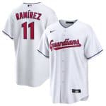 Cleveland Guardians #11 Jos¨¦ Ram¨ªrez White Cool Base Stitched Baseball Jersey