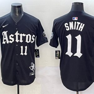 Houston Astros #11 Cam Smith Black Gothic 'Houston Born Barrio Raised' Limited Stitched Jersey