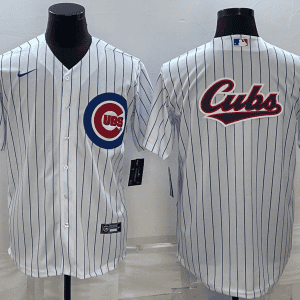 Chicago Cubs White Team Big Logo Cool Base Stitched Jersey