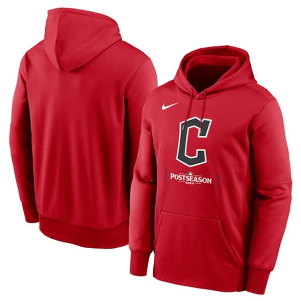 Cleveland Guardians Red 2024 Postseason Collection Therma Pullover Hoodie
