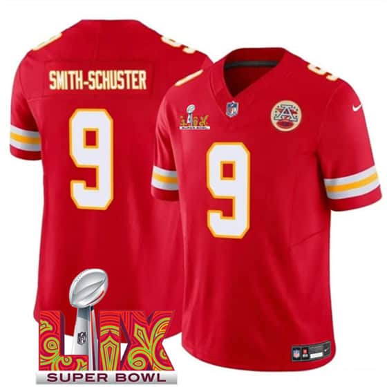 Kansas City Chiefs #9 JuJu Smith-Schuster Red 2025 F.U.S.E. Super Bowl LIX Patch Vapor Untouchable Limited Stitched Jersey