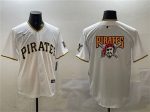 Pittsburgh Pirates Team Big Logo White Home Limited Stitched Jersey