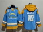 Los Angeles Chargers #10 Justin Herbert Blue Ageless Must-Have Lace-Up Pullover Hoodie