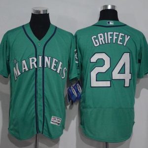 Mariners #24 Ken Griffey Green Flexbase Authentic Collection Stitched Jersey