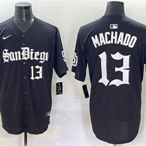 San Diego Padres #13 Manny Machado Black Gothic Edition Vapor Limited Stitched Jersey