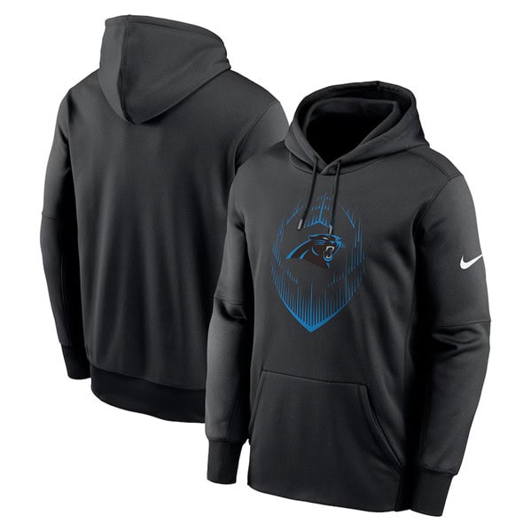Carolina Panthers Black Icon Performance Pullover Hoodie