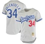 Los Angeles Dodgers #34 Toro Valenzuela Gray With Patch Cool Base Stitched Jersey