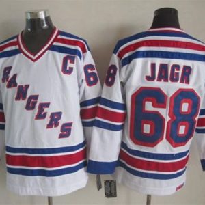 Rangers #68 Jaromir Jagr White CCM Throwback Stitched Jersey