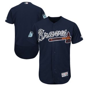 Atlanta Braves Majestic Navy 2017 Spring Training Authentic Flex Base Team Stitched Jersey