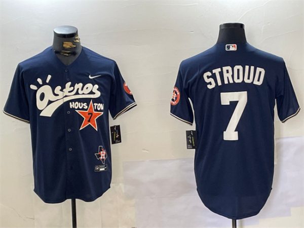 Houston Astros #7 C.J. Stroud Navy Cactus Jack Style Vapor Premier Limited Stitched Jersey