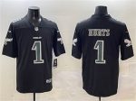 Philadelphia Eagles #1 Jalen Hurts Black Fashion New Vapor Untouchable Limited Stitched Jersey