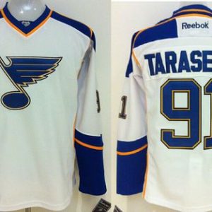 Blues #91 Vladimir Tarasenko White Away Stitched Jersey