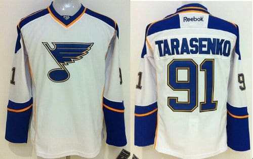 Blues #91 Vladimir Tarasenko White Away Stitched Jersey