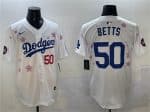 Los Angeles Dodgers #50 Mookie Betts White 2025 Tokyo Series Limited Stitched Jersey