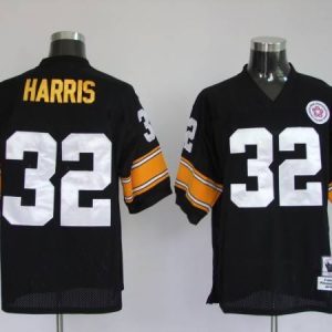 Mitchell Ness Steelers #32 Franco Harris Black Stitched Throwback Jersey