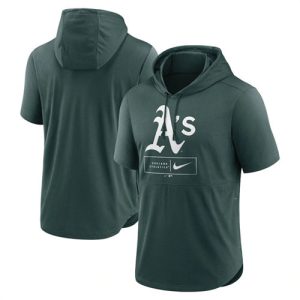 Oakland Athletics Green Short Sleeve Pullover Hoodie