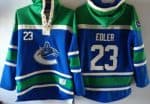 Canucks #23 Alexander Edler Blue Sawyer Hooded Sweatshirt Stitched Jersey