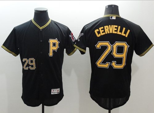 Pirates #29 Francisco Cervelli Black Flexbase Authentic Collection Stitched Jersey