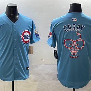 Chicago Cubs Blue Harry Caray 'Holy Cow' Patch 2024 25 2nd Alternate Limited Stitched Jersey