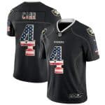 Raiders #4 Derek Carr Black 2018 USA Flag Fashion Fashion Color Rush Limited Jersey