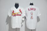 St.Louis Cardinals #1 Ozzie Smith White Team Logo Print Cool Base Stitched Jersey