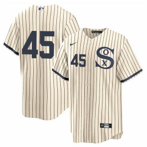 Chicago White Sox #45 Michael Jordan 2021 Cream Navy Field Of Dreams Cool Base Stitched Jersey