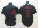 Chicago Cubs #9 Javier Baez Black Lights Out Stitched Jersey