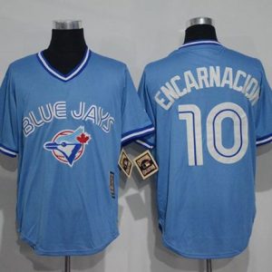 Blue Jays #10 Edwin Encarnacion Light Blue Cooperstown Throwback Stitched Jersey