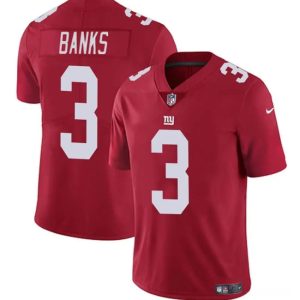 New York Giants #3 Deonte Banks Red 2023 F.U.S.E. Vapor Untouchable Limited Stitched Jersey