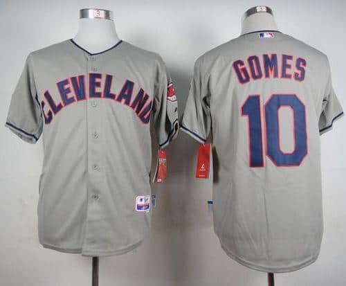 Indians #10 Yan Gomes Grey Cool Base Stitched Jersey