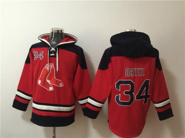 Boston Red Sox #34 David Ortiz Ageless Must-Have Lace-Up Pullover Hoodie