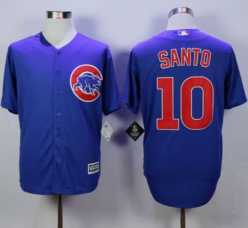 Cubs #10 Ron Santo Blue New Cool Base Stitched Jersey