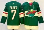 Minnesota Wild #7 Brock Faber Green 2024-25 Home Stitched Jersey