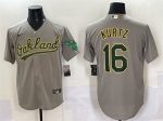 Oakland Athletics #16 Nick Kurtz Grey Cool Base Stitched Jersey