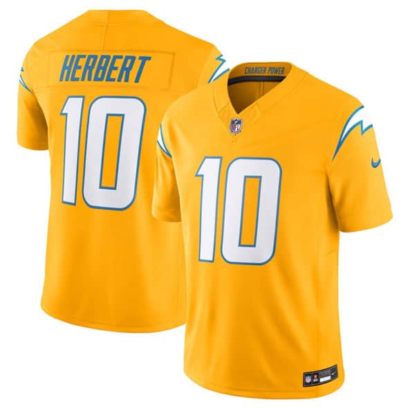 Los Angeles Chargers #10 Justin Herbert Gold 2025 F.U.S.E. AlternateVapor Limited Stitched Jersey