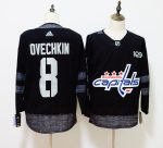 Washington Capitals #8 Alexander Ovechkin Black 1917-2017 100th Anniversary Adidas Jersey