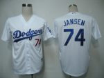 Dodgers #74 Kenley Jansen White Cool Base Stitched Jersey