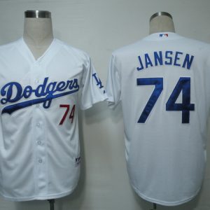 Dodgers #74 Kenley Jansen White Cool Base Stitched Jersey