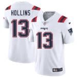New England Patriots #13 Mack Hollins White 2025 Vapor Limited Stitched Jersey