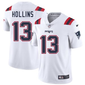 New England Patriots #13 Mack Hollins White 2025 Vapor Limited Stitched Jersey