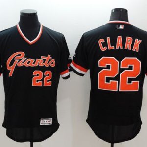 Giants #22 Will Clark Black Flexbase Authentic Collection Cooperstown Stitched Jersey