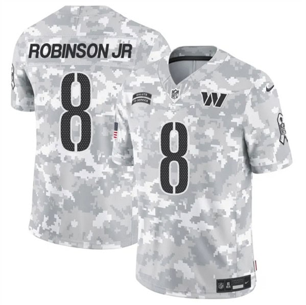 Washington Commanders #8 Brian Robinson Jr. Arctic Camo 2024 F.U.S.E. Salute To Service Limited Stitched Jersey