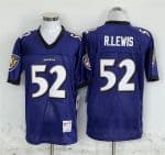 Baltimore Ravens #52 Ray Lewis Purple Throwback Stitched Jersey