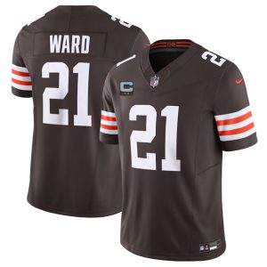 Cleveland Browns #21 Denzel Ward Brown 2025 F.U.S.E. With 2-Star C Patch Vapor Limited Stitched Jersey