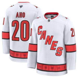 Carolina Hurricanes #20 Sebastian Aho White 2024-25 Away Stitched Jersey