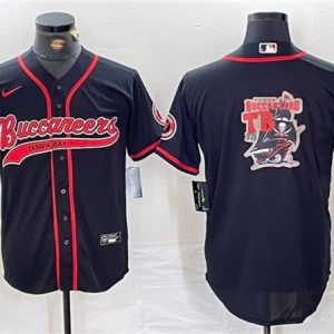Tampa Bay Buccaneers Black Team Big Logo With Patch Cool Base Stitched Jersey