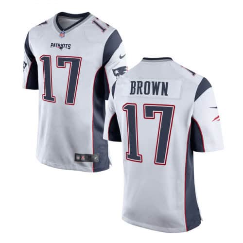 New England Patriots #17 Antonio Brown White Limited Stitched Jersey