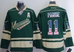 Wild #11 Zach Parise Green USA Flag Fashion Stitched Jersey