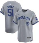 Kansas City Royals #51 Brady Singer Gray Away Stitched Jersey